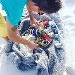 Lots of trash everywhere. Bottles, cans, cups, ropes, fishing line, balloon ribbon, and more...